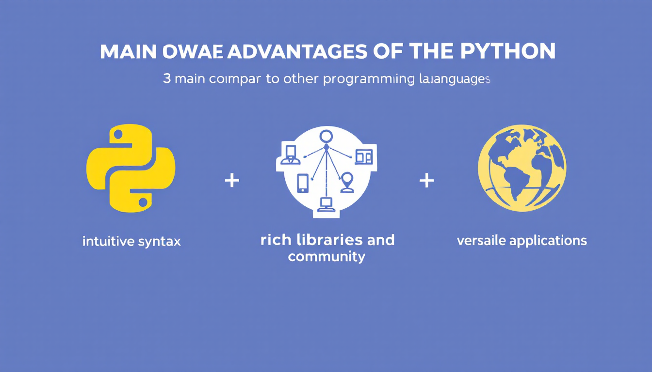 다른 언어 대비 파이썬의 3대 장점을 나타낸 인포그래픽 이미지